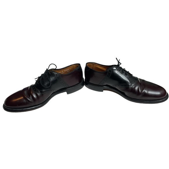 Allen Edmonds Shelton 8271 Burgundy Two Tone Saddle Oxford‎ Dress Shoe 9.5 B